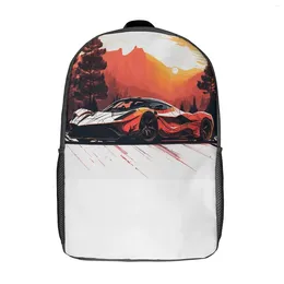 Backpack Passionate Sports Car Mountain Sun Aesthetic Backpacks Student Unisex University High School Bags Custom Rucksack