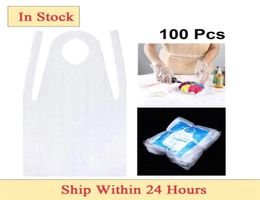 100pcs Unisex Disposable Apron Waterproof Oil Proof Kitchen Apron Antifouling PE Plastic For Women Men Painting Cooking Aprons 2016080497