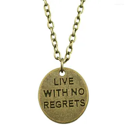 Pendant Necklaces 1pcs One Sided Live With No Regrets Neck Necklace Components Jewelry Making Supplies Items Chain Length 43 5cm