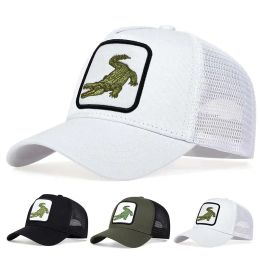 Softball Unisex Crocodile Embroidery Embroidery Baseball Net Caps Spring and Summer Outdoor Adjustable Casual Hats Sunscreen Hat