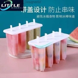 Ice Cream Tools 4 ice molds+plastic sticks cream tray set reusable kitchen tools Q240425