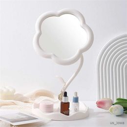 Mirrors Desktop Makeup Mirror Sunflower Shaped Cute Girly Heart Dressing Mirror Detachable Hanging Jewellery High-definition Makeup Mirror