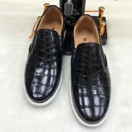 Casual Shoes Authentic Exotic Crocodile Skin Men's Leisure Loafers Genuine Real True Alligator Leather Male Slip-on Daily Walking Flats