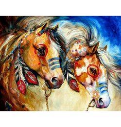 Full Drill Square Diamond 5D DIY Diamond PaintingquotColored horsequotDiamond Embroidery Cross Stitch Rhinestone Mosaic Painti4076006