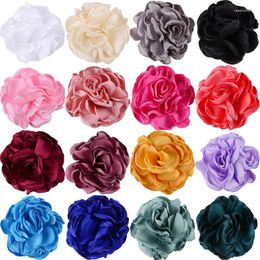 Decorative Flowers 8CM Burned Satin Fabric For Kids Headbands Hairband Hair Ornaments DIY Accessories