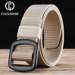 Belts Mens belt nylon woven belt canvas casual fabric tactical belt high-quality accessories military jeans military waist fashion belt HB068 Q240425