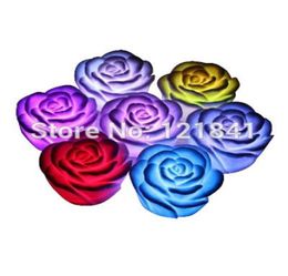 Whole7 Changing Colours Rose Flower LED Light Night Candle Lamp Candle Light Romantic Party Decor1180308