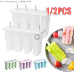 Ice Cream Tools 8/4 grid ice cream Mould 4 set tray can be reused with rod cover kitchen accessories Q240425