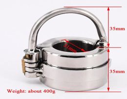 2022 Mens Penis Ball Locking Devices Male Spiked Ball Stretcher Stainless Steel Bondage Metal Cock And Scrotum Ring6309766