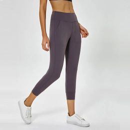 Capris 15 Colours Back Waist Pant Second Skin Feel Yoga Pants Women Squat Proof 4Way Stretch Sport Gym Legging Fitness Tights