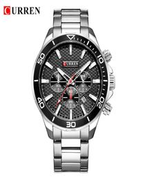 Watches For Men Stainless Steel Band Quartz Wristwatch Fashion Brand CURREN Chronograph and Calendar Male Clock Reloj Hombre9404341