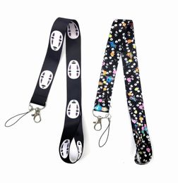 Anime NoFace man Cartoon Lanyards Badge Holder Keychain ID Card Pass Gym Mobile Badges Holders Lanyard Key Holder for Bags Wallet2373241