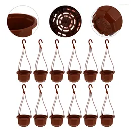 Vases 12 Sets Of Hanging Pots Plastic Planters Flower For Indoor Plants