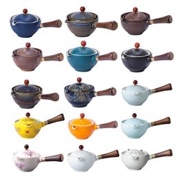 Ceramic Rotating Teapot 360 Rotating Teapot Ceramic Tea Maker Infuser for Outdoor Travel Pot Cup Teaware 240422