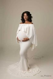 Maternity Dresses 2019 Maternity Photography Cape and Dress Sets Pregnancy Photo Shoot Long Dress Fitting Stretchy Pregnant Long Dress