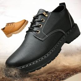 Casual Shoes Sewing Men's Leather British Style Men Pu Mens Sneakers Durable Thick Sole Man Oxford Formal