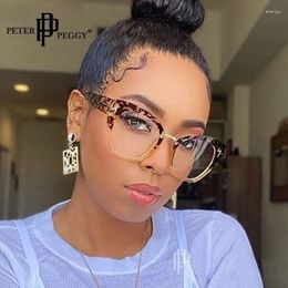 Sunglasses Frames Retro Square Optical Glasses Frame Women Men Leopard Clear Glass Eyeglasses Prescription Transparent Spectacle Unisex