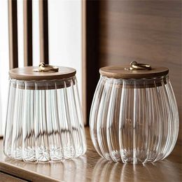 Food Savers Storage Containers containers kitchen storage bottles glass cans airtight grains coffee beans candy wooden lid H240425