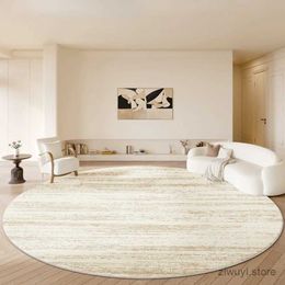Carpets Cream Style Living Room Decoration Round Carpet Fluffy Soft Rugs for Bedroom Large Area Thick Cloakroom Rug Home Plush Floor Mat