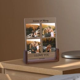 Frame Custom Couple Photo Frame Personalized Valentine's Day Anniversary Gift for Boyfriend Girlfriend Home Deco Keepsake for Him Her