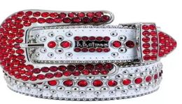 Western Cowboy BeltSimon Fashion Cowgirl Bling Bling Rhinestone Belt with Eagle Concho Studded Removable Buckle Large Size Belts for Men7078245