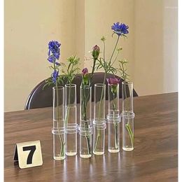 Vases Test Tube Desktop Flower Stand INS Hydroponic Container Home Office Decoration Aesthetic Room Decor Vase