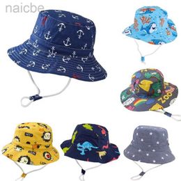 Caps Hats New Panama Summer Baby Girls Hat Beach Sun Cap Holiday Boys Fisherman Cap Outdoor Children Bucket Hats Cotton Toddler Baby Hats d240425