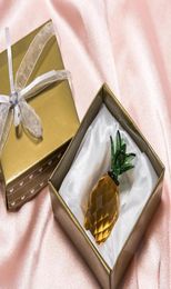 50pcs Crystal Pineapple Glass Figure Ornament Wedding Favours Pineapple Shape in Gift Box Party Gift Home Decoration8686105