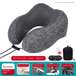 Pillow UShape Travel Pillow Pure Memory Foam Neck Pillow for Airplane Office Nap Cervical Pillows Flight Sleeping Head Neck Support