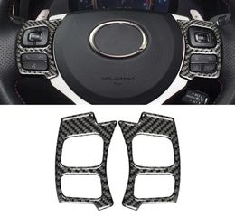 Car Carbon Fibre Steering Wheel Button Decorative Sticker for IS250 NX200 200t 300h 13- Left Drive5606817