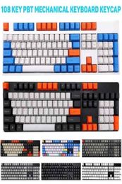 108PcsSet PBT Colour Matching Key Cap Keycaps for Cherry MX Mechanical Keyboard Keycap Keyboards Accessories 2106104872419