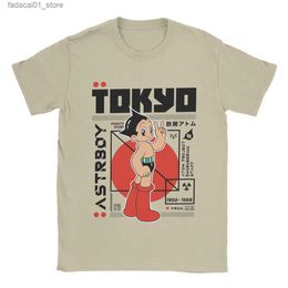 Men's T-Shirts Mens T-shirt Astroboy AstroBoy Casual Cotton T-shirt Short sleeved Anime T-shirt Crew Neckline Top Plus SizeQ240425
