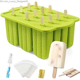 Ice Cream Tools 12 pieces of popsicle Moulds DIY ice cream silicone are easy to release BPA without manufacturers making homemade Q240425
