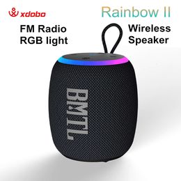 XDOBO Rainbowii Bluetooth Speaker IPX7 Wireless Portable 15W Boombox Bass 1800mah FM Radio BT TF Play for Riding Running Bicycle