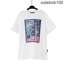 High end designer clothes for Paa Angles limited coconut tree print round neck T-shirt short sleeved for men women With 1:1 original labels