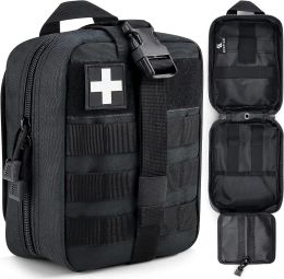 Survival First Aid Pouch Molle Medical Pouch IFAK Pouch EMT Pouch Rip Away Multi Pocket Lightweight Med Bag Tactical for Outdoor