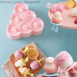 Ice Cream Tools 6-hole creative animal ice cream manufacturing popsicle silicone Mould food grade Q240425