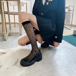 Women Socks Dot Ins Black Transparent Summer Stockings Ultra-Thin Invisible Arbitrary Cut Tube Female Jk Milky White Calf