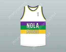 CUSTOM ANY Name Number Mens Youth/Kids MC T. TUCKER 1 NOLA BOUNCE WHITE BASKETBALL JERSEY TOP Stitched S-6XL