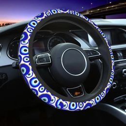 Steering Wheel Covers Evil Eye Charms Car Cover 38cm Greek Amulet Nazar Lucky Protective Elastische Car-styling