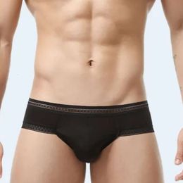 Mens Luxury Underwear Underpants 3PC Briefs Ice Silk U Pouch Men Sexy Lingerie Low-Rise Summer Panties Man Sea Satin Drawers Kecks Thong NZ48