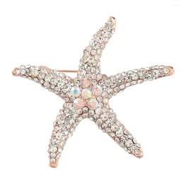 Brooches CINDY XIANG Fashion Metal Full Rhinestone Starfish Brooch Pins Female Creative Corsage Animal Jewelry Accessories