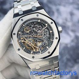 AP Athleisure Wrist Watch Royal Oak Series 15407ST Hollow Dial 41mm Double Swing Rare Excellent Automatic Mechanical Mens Watch