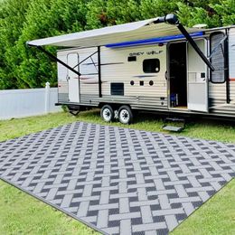 Carpets 1pc Reversible Outdoor Rug 6' X 9' - Waterproof Modern Area For RV Patio Camping Beach Machine Washable