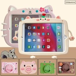 Case For Samsung Galaxy Tab A8 10.5 SMX200 X205 T290 A7 SMT500 S6 Lite SMP610 SMT220 Tablet Cover Kids Rotation Handle Stand Case