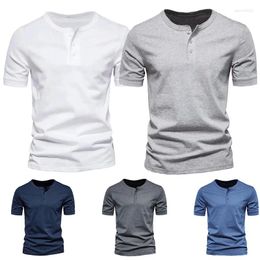 Men's T Shirts Men Shirt V-Neck Short Sleeve Tops Breathable Tee Solid Colour Summer Casual Plus Size