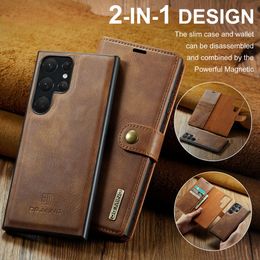 For Samsung Ultra Magnetic Leather Wallet Protection S23 2-in-1 Split Phone Case