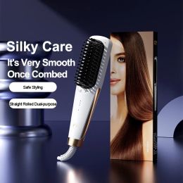 Brushes Hair Straightening Comb 220V Fast Heating Hair Straightener Adjustable Temperature Ceramic PTC Heated Hair Straightening Brush