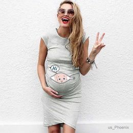 Maternity Dresses Letter Cartoon Dress Nusring Print Maternity Pregnancy Sleeveless Dress Maternity Dress Maternity Dresses Photoshoot Vestido