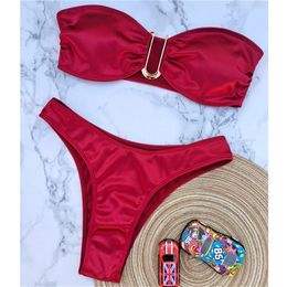 Strapless Push Up swimwear women Sexy bikini Sets 2024 Summer Fashion micro Low Waist maillots de bain femme 240417